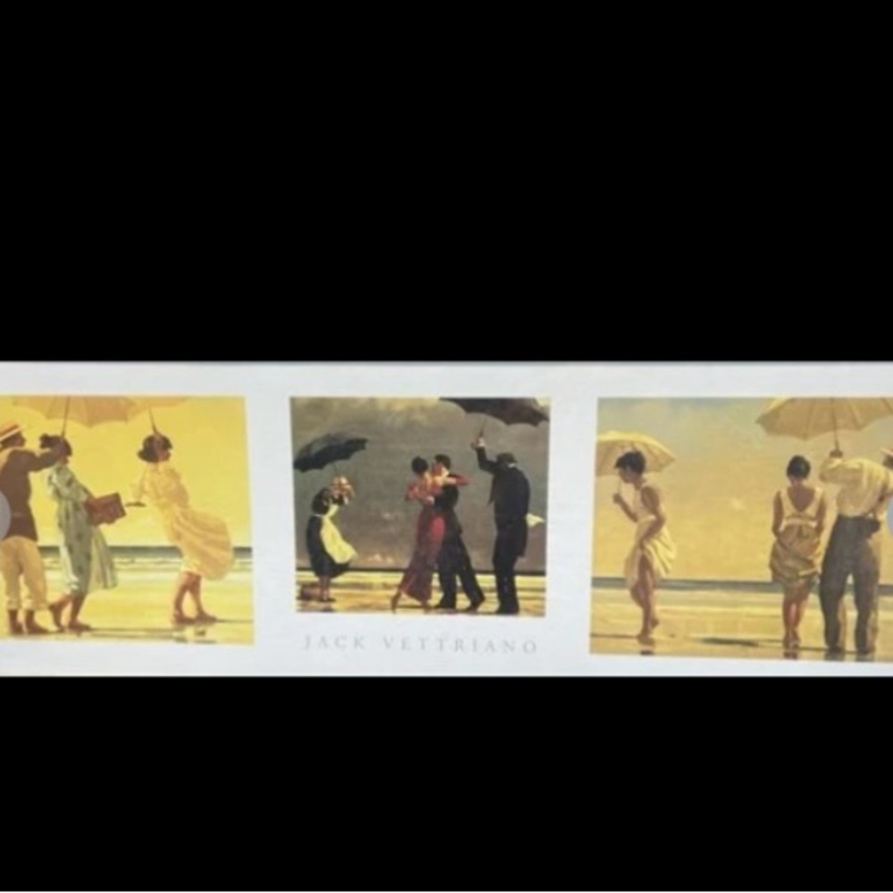 John Vettriano Print 1999 from a Gallery in NYC‎  in a black frame